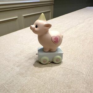 Rare Vintage 1985 Precious Moments "Birthday Series" Year 3. Procelain Pig